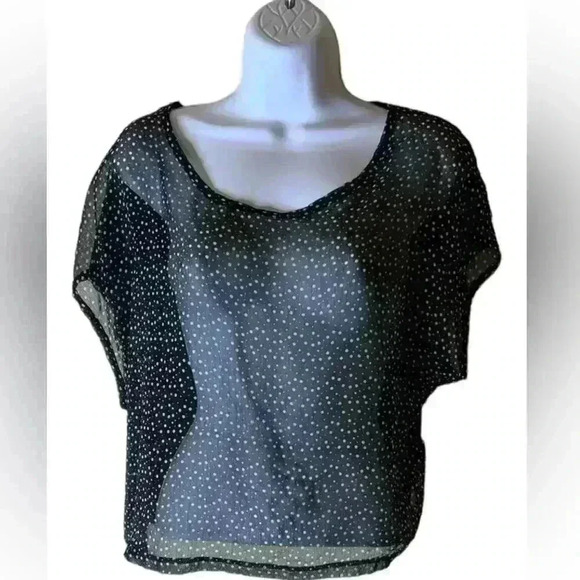 Forever Sheer Top Size Medium Short Sleeves Blouse - Picture 1 of 7